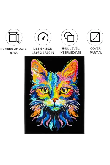 Diamond Dotz Haft diamentowy - Adults Flocked Neon Cat 35.5x45.7cm