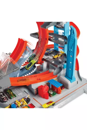 Hot Wheels City Mega Gara� Rekina Du�y zestaw do zabawy Parking FTB69