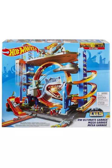 Hot Wheels City Mega Gara� Rekina Du�y zestaw do zabawy Parking FTB69