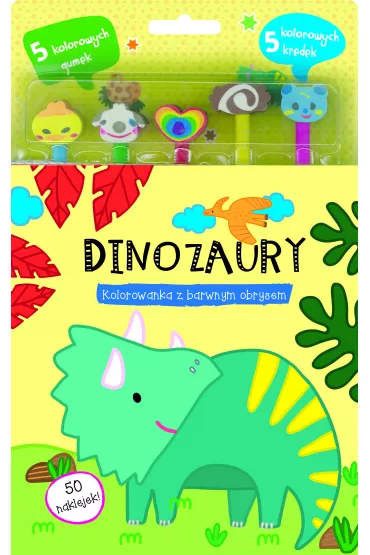 Dinozaury. Kolorowanka z barwnym obrysem