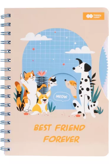 Notes na spirali A5/80K Cat&Dog HAPPY COLOR