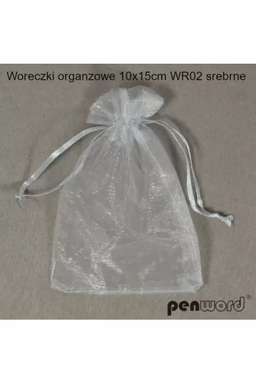Woreczki organzowe srebrne