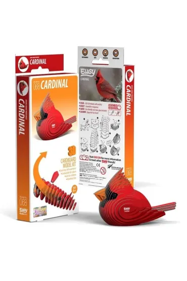 Puzzle Ptak Kardyna� Szkar�atny Eko Uk�adanka 3D Qelements