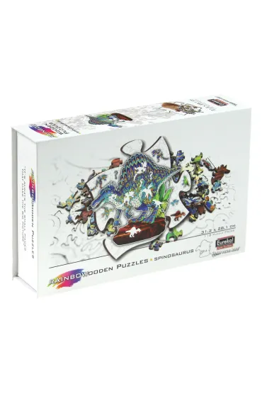 Puzzle drewniane kolorowe - Spinozaur Eureka 3D