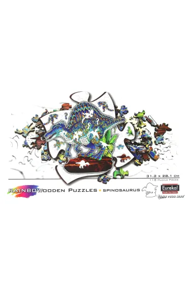 Puzzle drewniane kolorowe - Spinozaur Eureka 3D