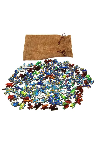 Puzzle drewniane kolorowe - Spinozaur Eureka 3D