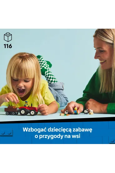 LEGO City Czerwony traktor z przyczep� i owc� 60461
