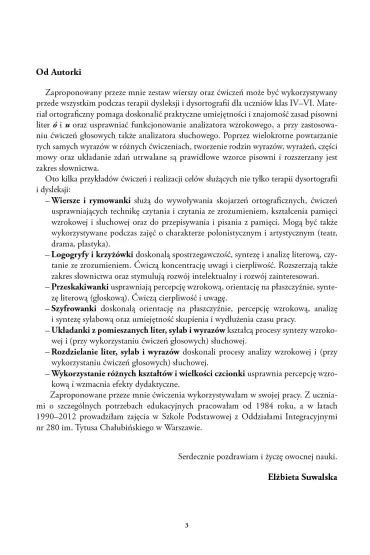 �wiczenia w terapii dysleksji i dysortografii dla uczni�w klas IV&ndash;VI � &ndash; U - El�bieta Suwalska