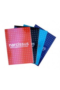 Blok Narcissus A5 kropka klejony z gry 80 kartek 4 szt.