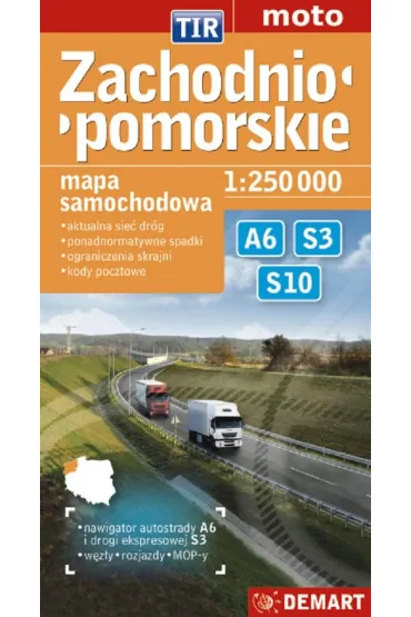Zachodniopomorskie dla zawodowc�w TIR &ndash; mapa samochodowa