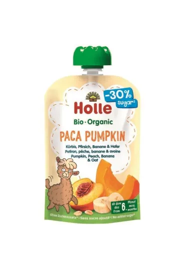 Holle Mus warzywno-owocowy Paca Pumpkin dynia, brzoskwinia, banan, owies po 6. miesi�cu �ycia 100 g Bio