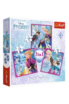 Puzzle 3w1 Zimowa magia. Frozen Trefl