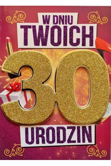 Yeku Karnet Urodziny 30 damskie