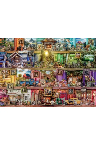 Puzzle 1000 el. Psy w bibliotece Ravensburger