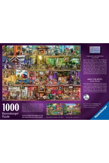 Puzzle 1000 el. Psy w bibliotece Ravensburger