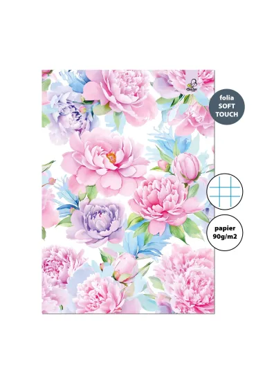 EV-Corp Zeszyt A4 32k. w kratk� Peonie 90g