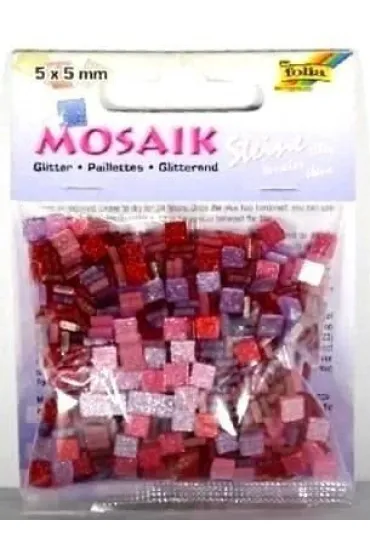 Mozaika kamyczki brokatowe 5x5mm r�owe Galeria Hobby