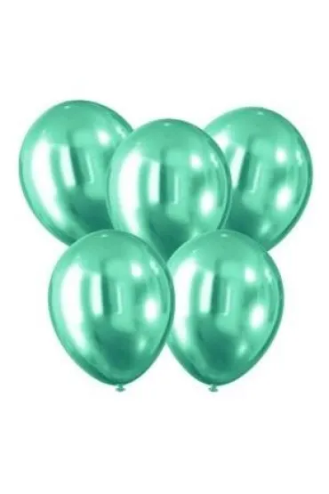 Balony z efektem chromu zielone 30cm