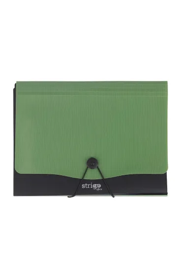 Teczka Vfile A4 z 13 przek�adkami c.zielona STRIGO