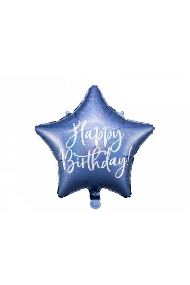 PartyDeco Balon foliowy Happy Birthday granatowy 40cm