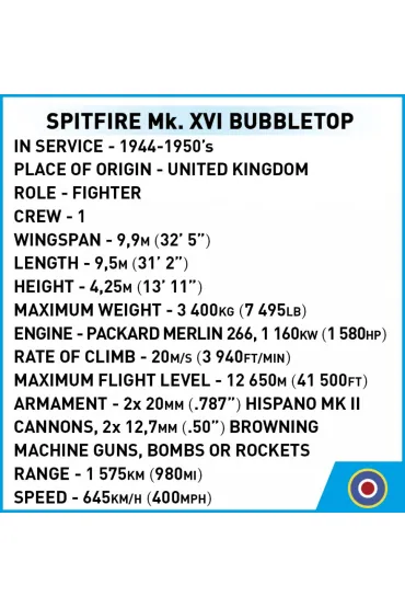 Historical collection wwii HC WWII Spitfire Mk. XVI Bubbletop
