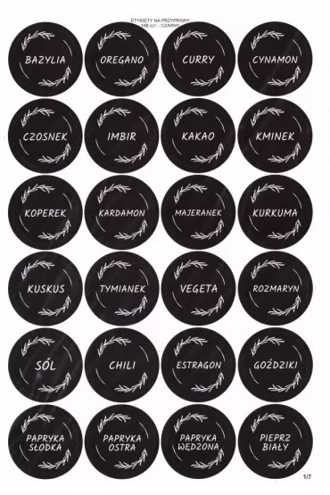 LearnHow Etykiety na przyprawy 40mm 168 szt.