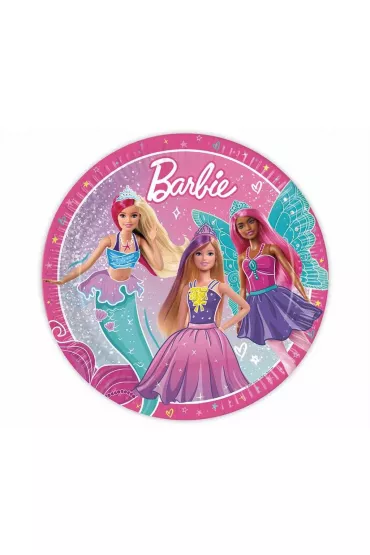 Talerzyki papierowe Barbie Fantasy 23cm 8 szt.
