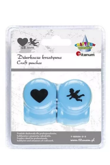 Titanum Zestaw dziurkaczy motyw serce, amorek 18mm