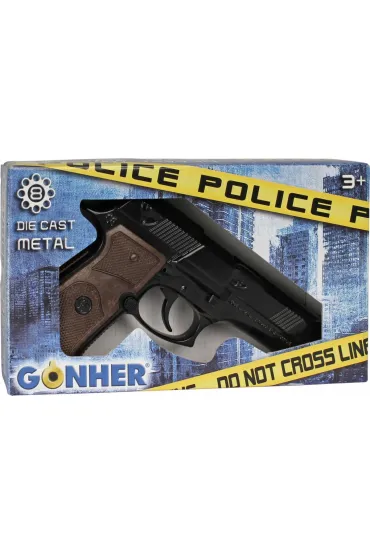 Pistolet policyjny metalowy 8 naboi Gonher