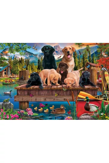 Puzzle 1000 el. PQ Psia rodzina nad jeziorem Schmidt