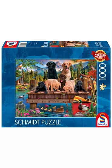 Puzzle 1000 el. PQ Psia rodzina nad jeziorem Schmidt