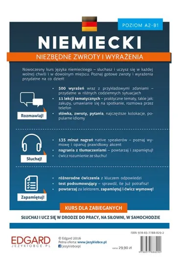 Niemiecki niezb�dne zwroty i wyra�enia. Poziom A2-B1 - Eliza Chabros, Ewa K�dzierska