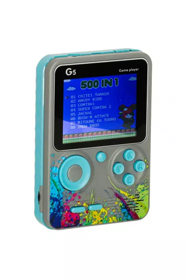 Konsola przeno�na do gier mini elektroniczna retro 500 gier szara