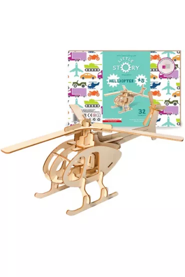 Drewniane Puzzle Model 3D - Helikopter Robotime