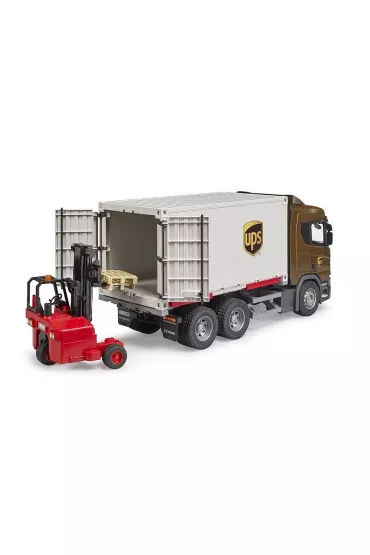 Scania Super 560R kontener UPS z w�zkiem wid�owym Bruder