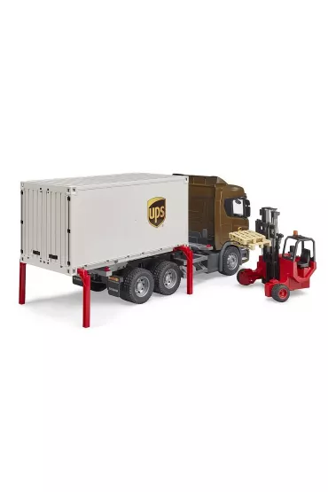 Scania Super 560R kontener UPS z w�zkiem wid�owym Bruder