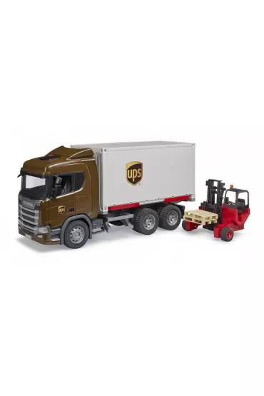 Scania Super 560R kontener UPS z w�zkiem wid�owym Bruder