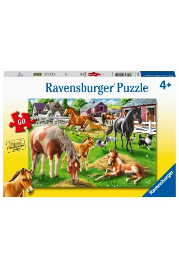 Puzzle 60 el. Szcz�liwe konie Ravensburger