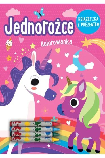 Jednoro�ce. Kolorowanka (ksi��eczka z prezentem - kredki)