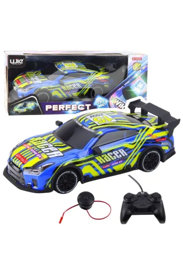 Samoch�d sportowy R/C niebieski ��ty LeanToys