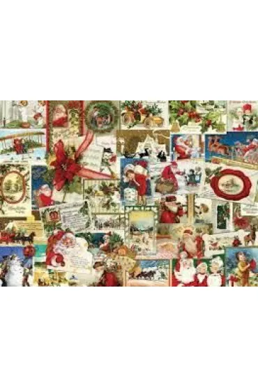 Puzzle 1000 el. Vintage Christmas Cards Eurographics