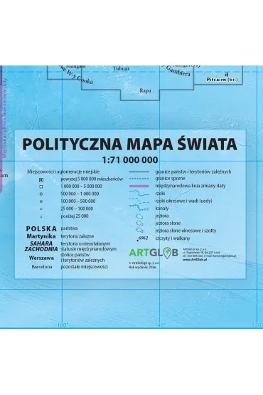 ArtGlob Podk�adka na biurko �wiat polityczny 1:71 000 000