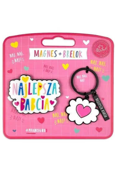 Pan Dragon Set magnes + brelok najlepsza Babcia