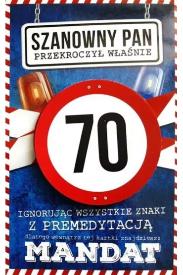 Yeku Karnet Urodziny 70 m�skie JCX - 017