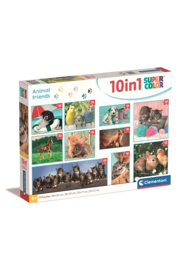 Puzzle 10w1 SuperColor. Animal Friends Clementoni