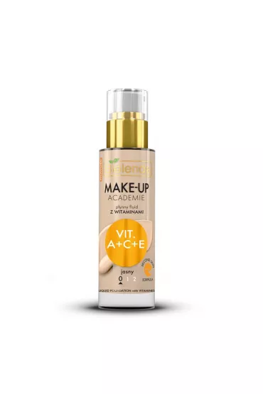 Bielenda Make-Up Academie p�ynny fluid z witaminami A + C + E odcie� jasny 0 30 ml