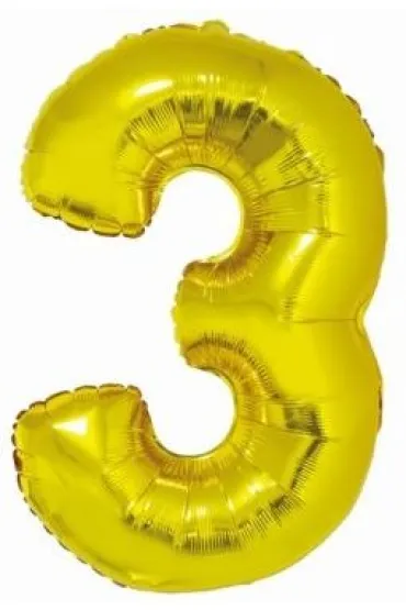 Godan Balon foliowy cyfra 3 z�ota Smart 76cm