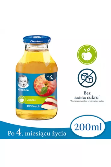 Gerber Sok 100% jab�ko dla niemowl�t po 4 miesi�cu 200 ml