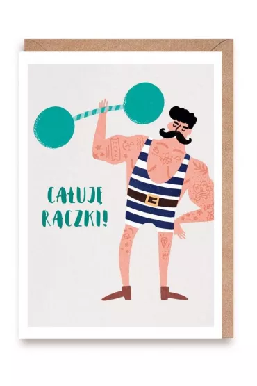 Cardie Kartka okoliczno�ciowa Ca�uj� r�czki + eko koperta