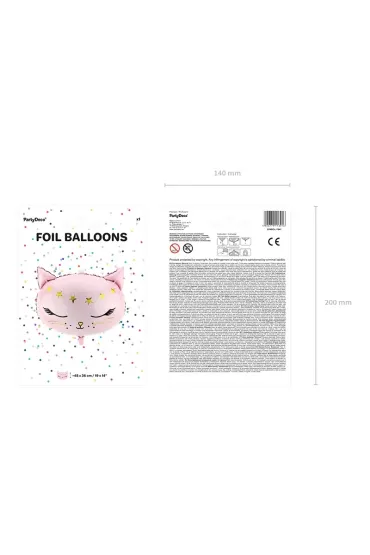 PartyDeco Balon foliowy Kotek 48x36cm